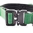 Green tactical dog collar K9, practical handle, S - XL