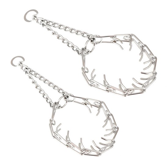 Polostahovací obojok s ostňami, nerez