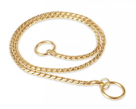 Retiazkový obojok DeLuxe pre psa, zlatý