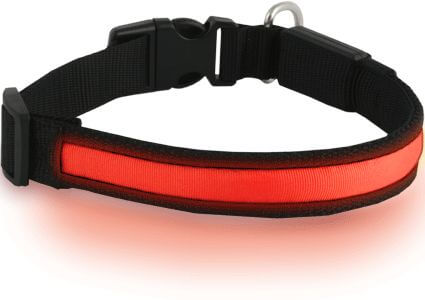 Obojek svítící syntetický popruh, oranžový