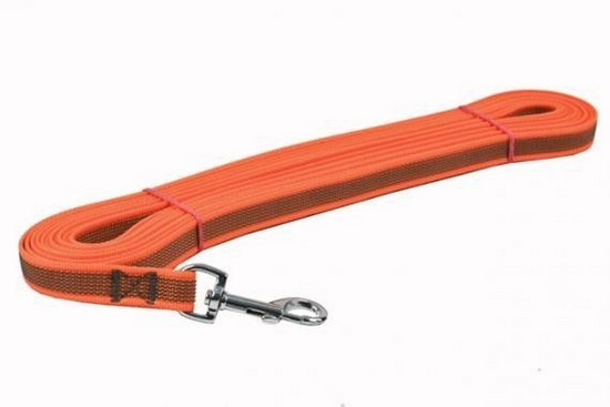 Stopovacia šnúra pogumovaná, strieborná spona, oranžová