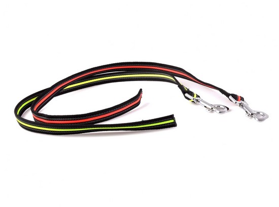 Gumowana smycz dla psa, srebrna klamra