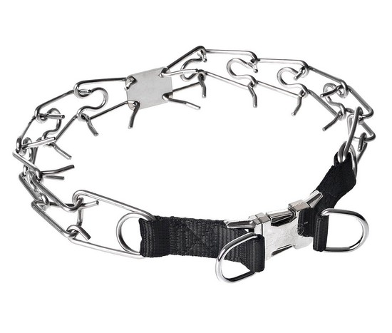 Obroża z kolcami dla psa, metalowa klamra, płytka, 60 cm, stal nierdzewna