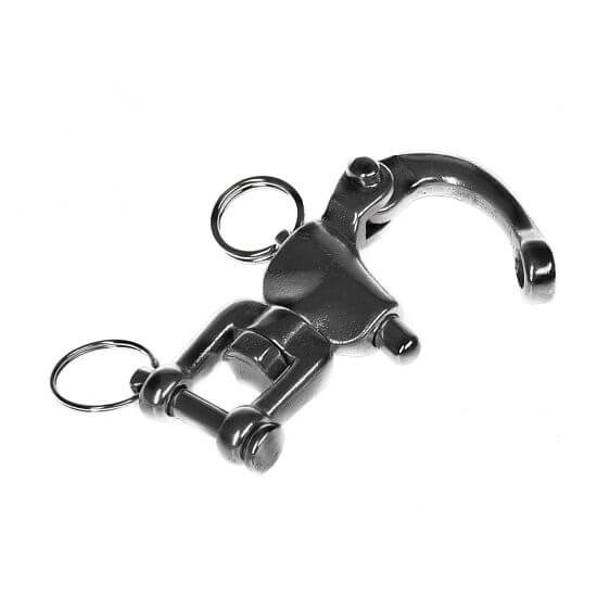 Karabińczyk z fińskim hakiem do bezpiecznego przypięcia psa, rozmiar UNI