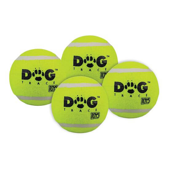 Piszcząca piłka tenisowa Dogtrace - zestaw 4 sztuk