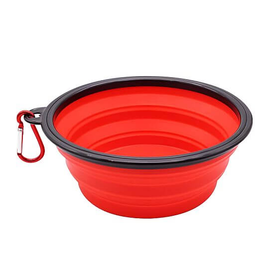 Skladacia cestovná miska pre psa, červená, 1000 ml