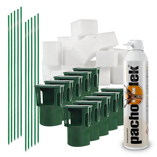 Sada na inštaláciu pachového ohradníka na ochranu viníc, adaptéry s nosičmi 80 ks a 80 ks stĺpiky