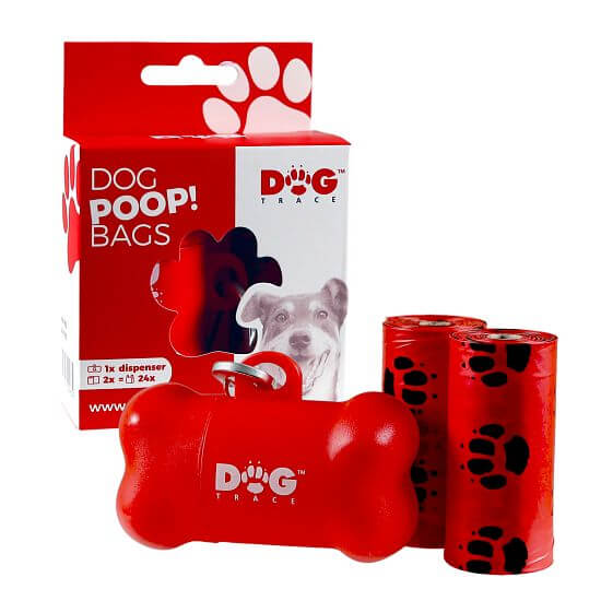 Sáčky na psie exkrementy Dogtrace so zásobníkom – 24 sáčkov