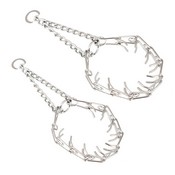 Polostahovací obojok s ostňami, nerez