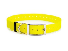 Plastikowa obroża dla psa z oczkem, żółta