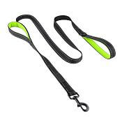 Nylonové vodítko s rukoväťou, reflexné prvky, čierno-zelené, 1,5 m