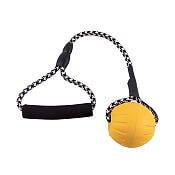 Penový balónik na šnúrke s rukoväťou, dĺžka 40 cm, lopta 7 cm, žltá farba