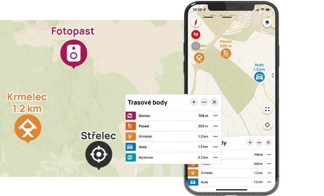 Uloženie bodov trasy - Body trasy