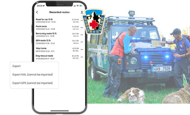 Odwrotna ocena i pobieranie zarejestrowanych tras